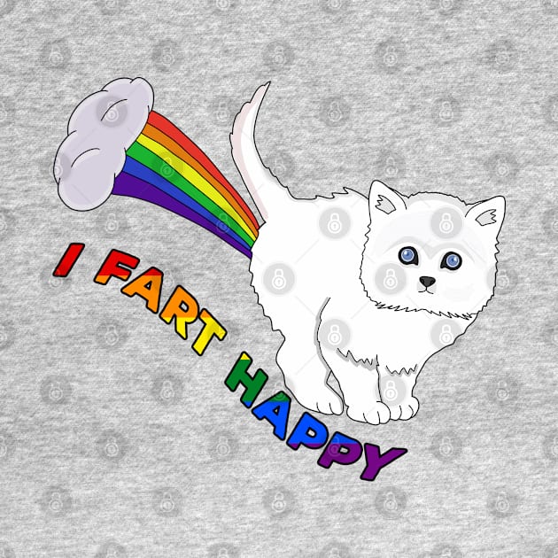 I Fart Happy - Funny Cat Fart Rainbow by DiegoCarvalho